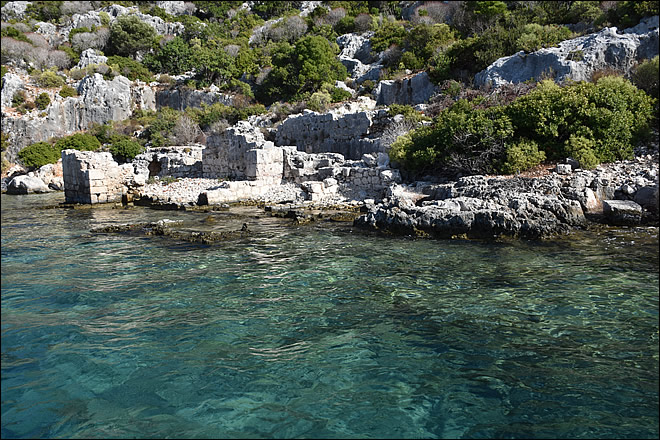 Vue de ruinesde la baie de Kekova Ruines de la baie de Kekova