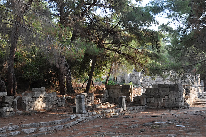 Vestiges des boutiques de Phaselis